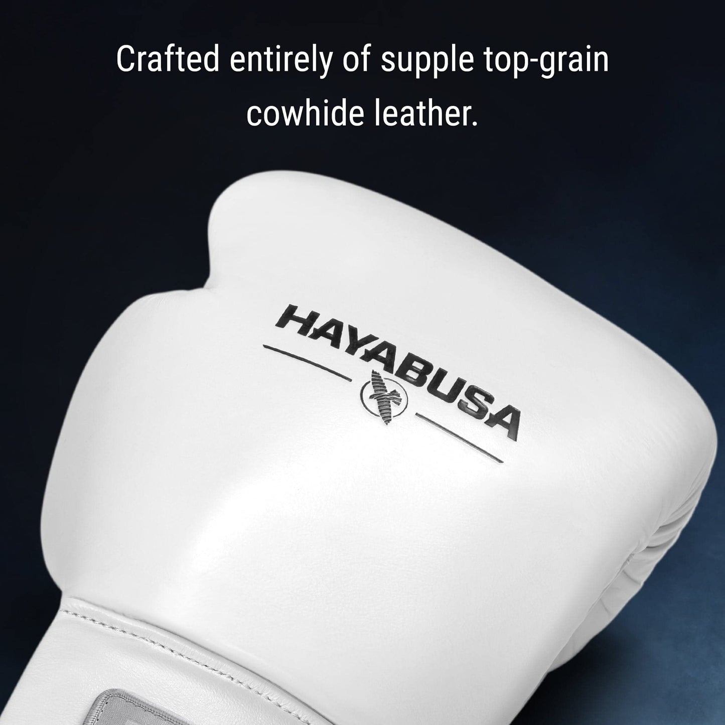 Hayabusa Pro Leather Lace-Up Boxing Gloves for Men and Women - White