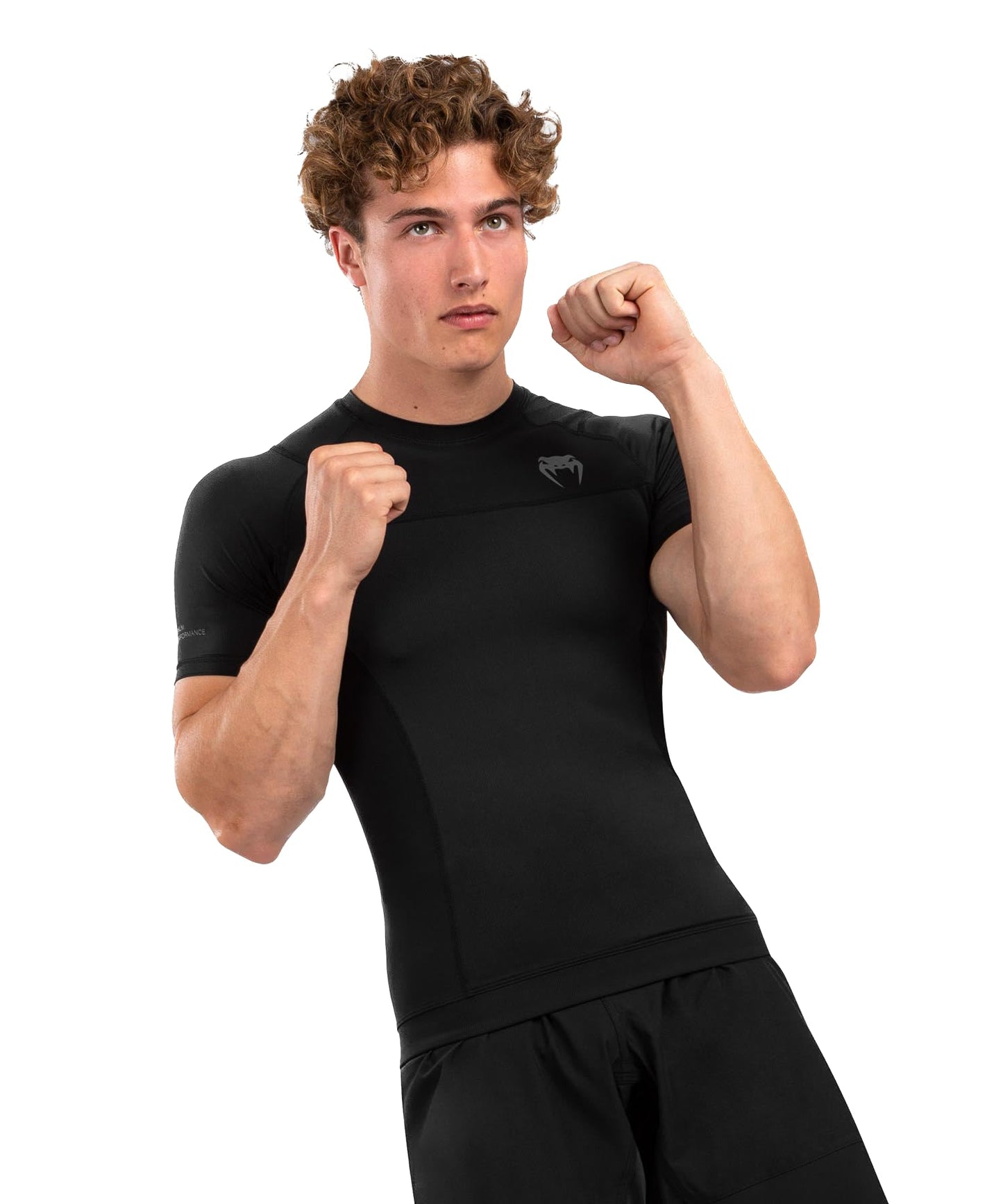 Venum Men's Standard G-Fit Air Short Sleeve Rashguard - Black