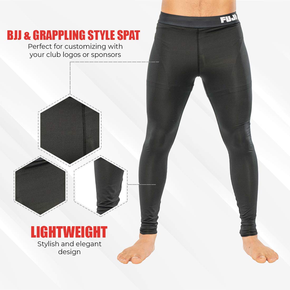 FUJI Unisex Adult Jiu-Jitsu Compression Pants - Black