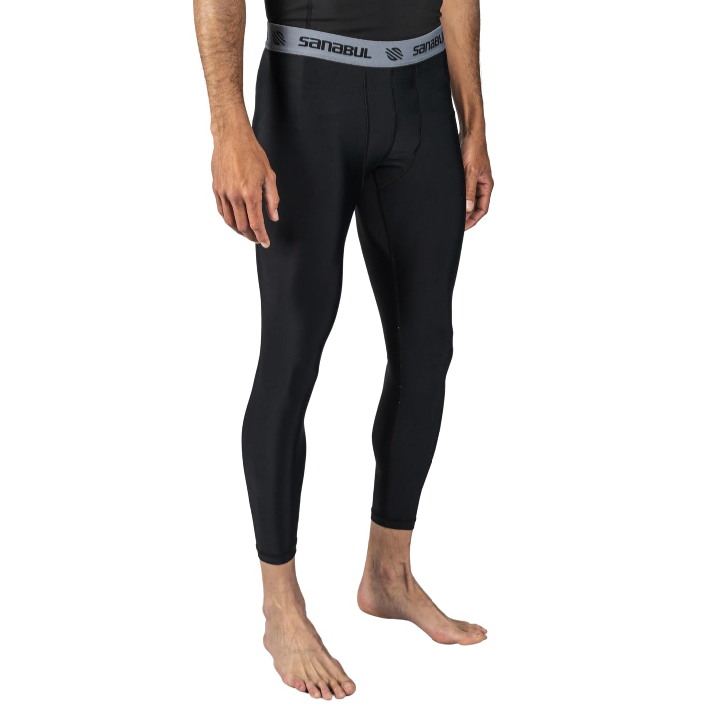 Sanabul Essential Compression Tights Men No Gi Jiu Jitsu Spats - Black