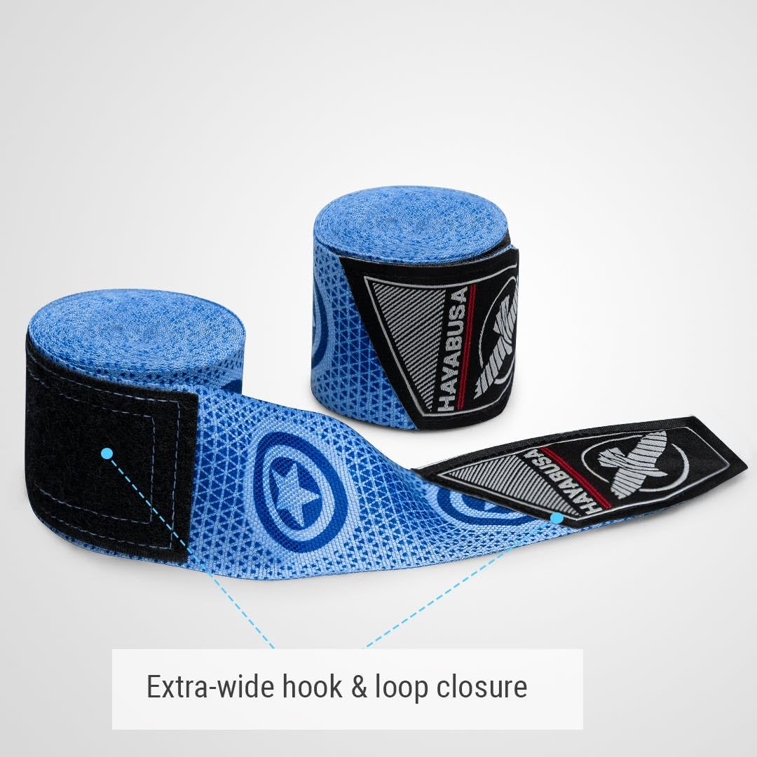 Hayabusa Marvel Hero Elite Boxing Hand Wraps for Men & Women - Captain America