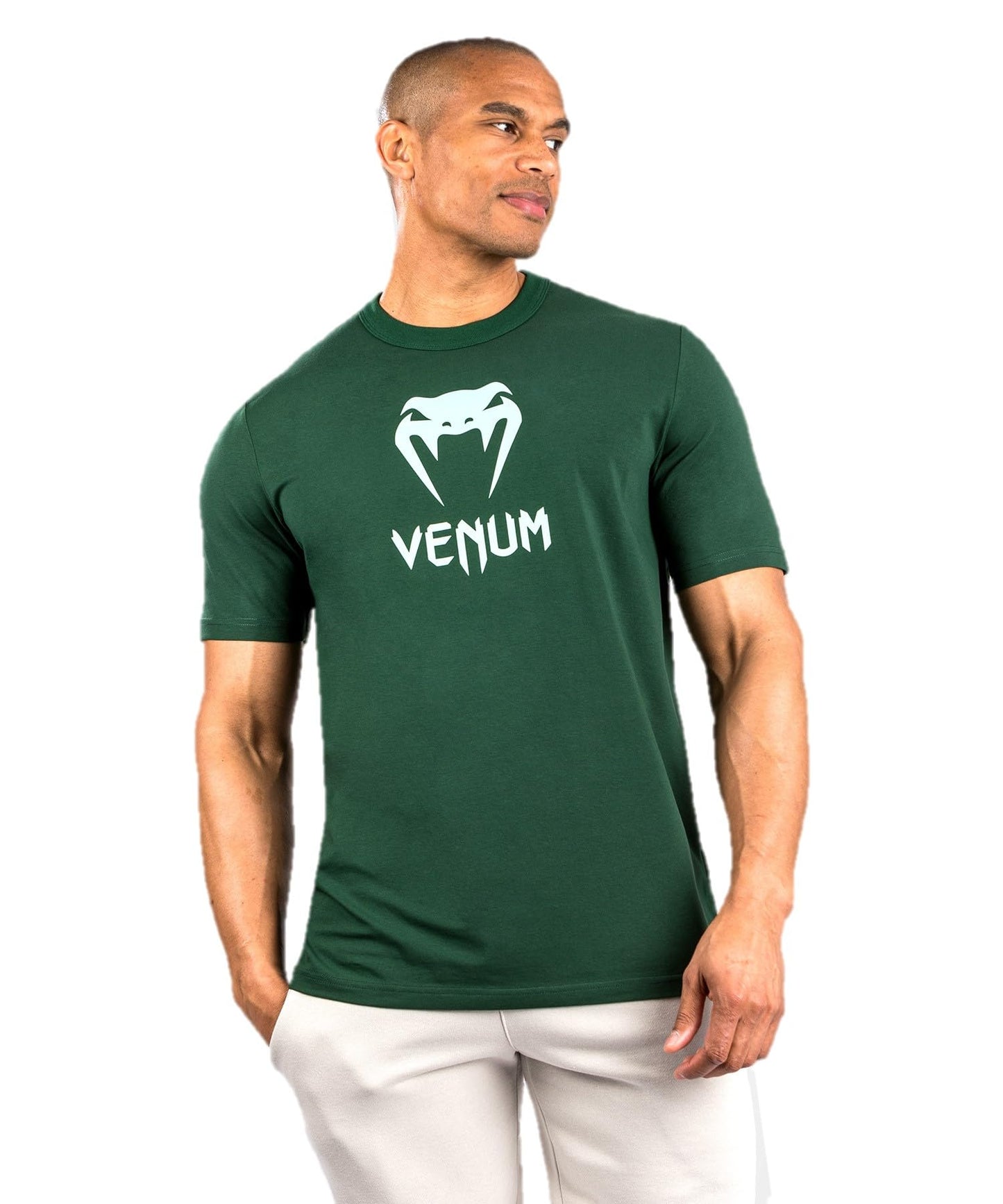 Venum Men's Classic T-Shirt - Dark Green/Turquoise