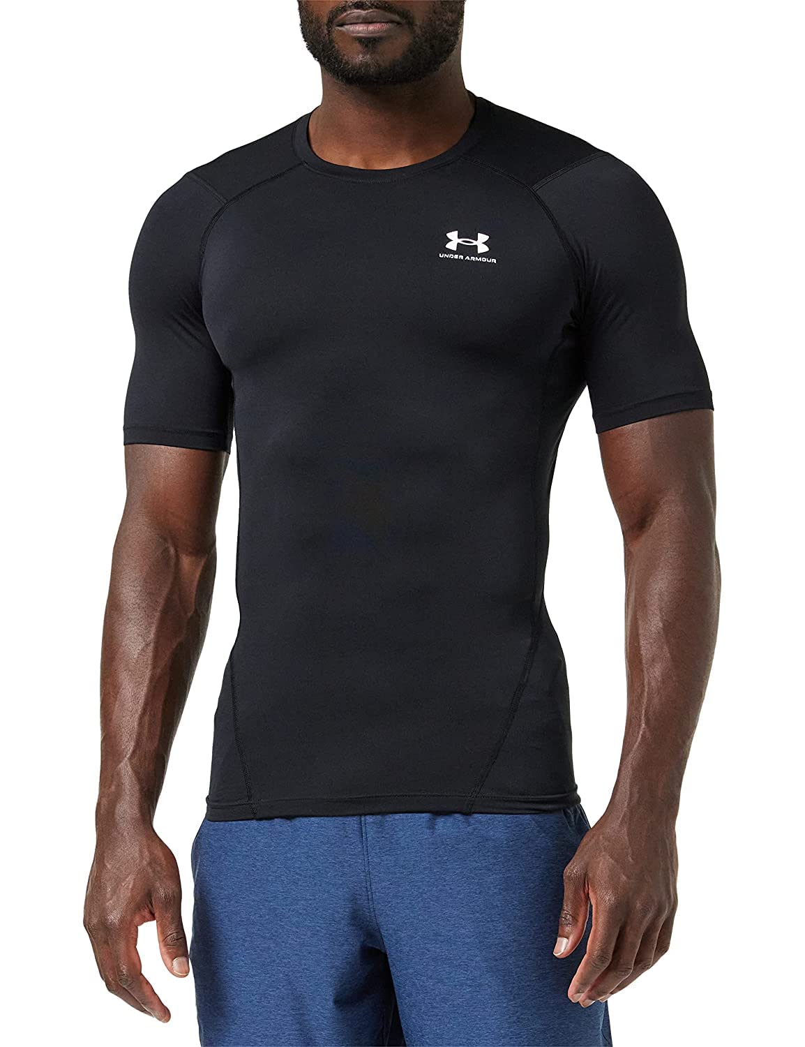 Under Armour Men's Heat Gear Short Sleeve Compression Shirt - Black/White