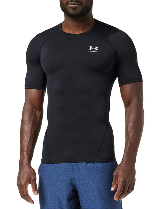 Under Armour Men's Heat Gear Short Sleeve Compression Shirt - Black/White