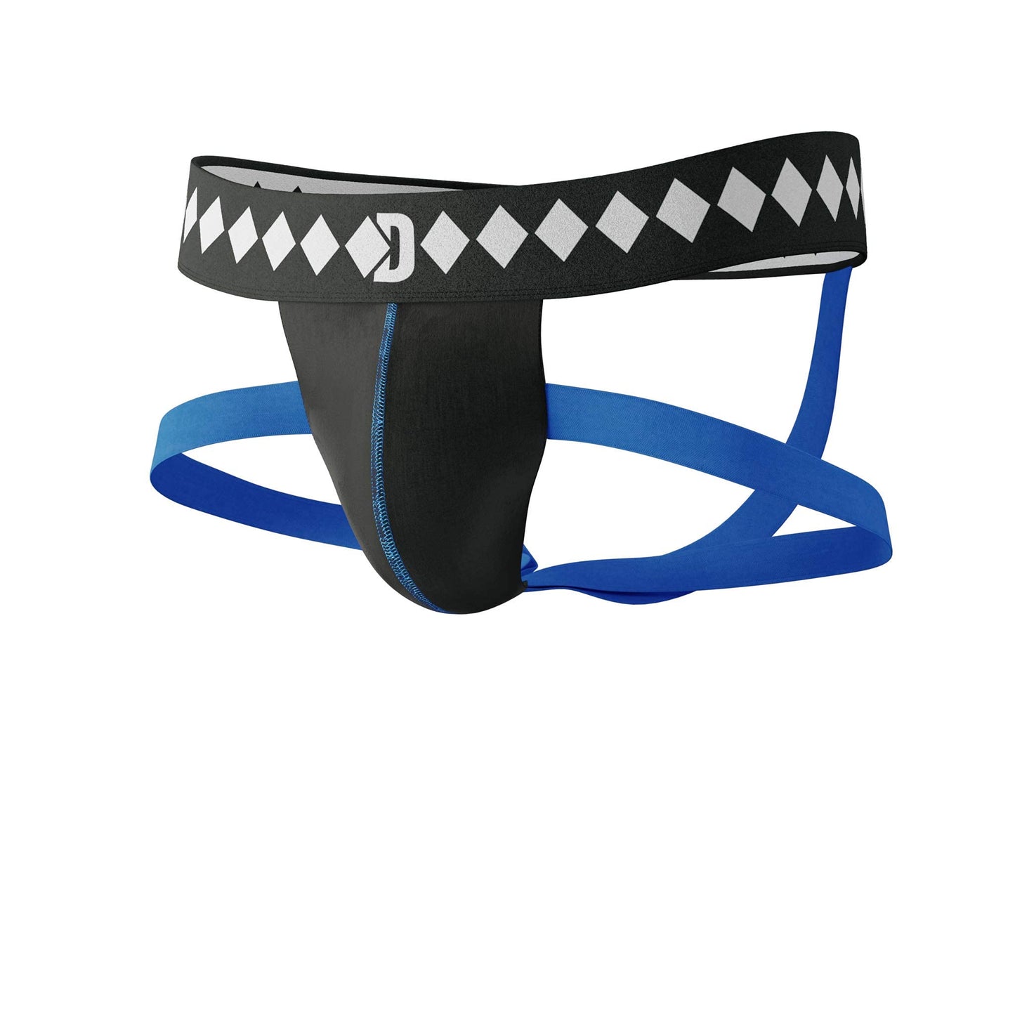 Diamond MMA Jock Strap + Athletic Cup for Men - Large | 4-Strap No Shift Athletic High Impact Sports Jockstrap with Cup