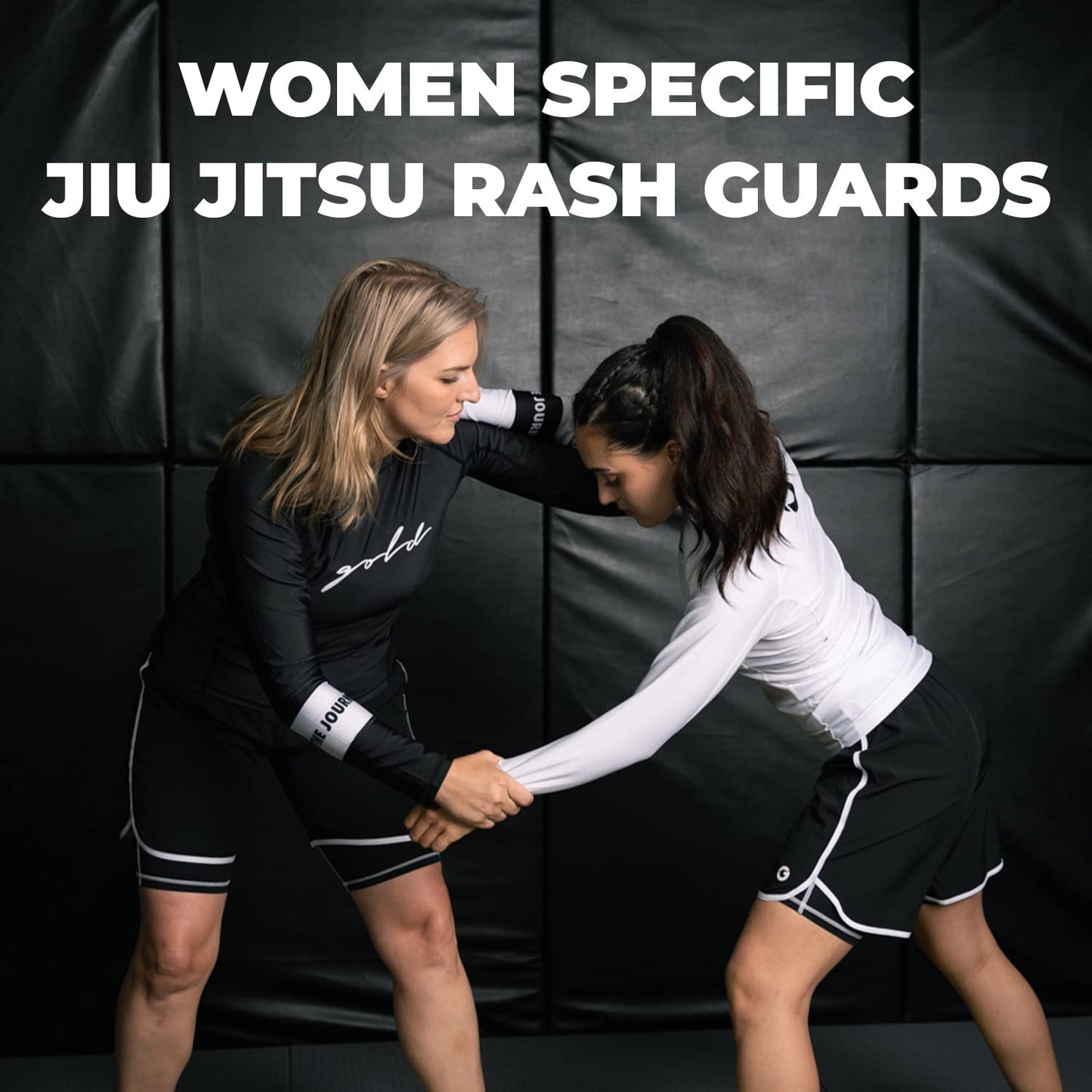 Gold BJJ Foundation Women's Short Sleeve Rash Guard - Black