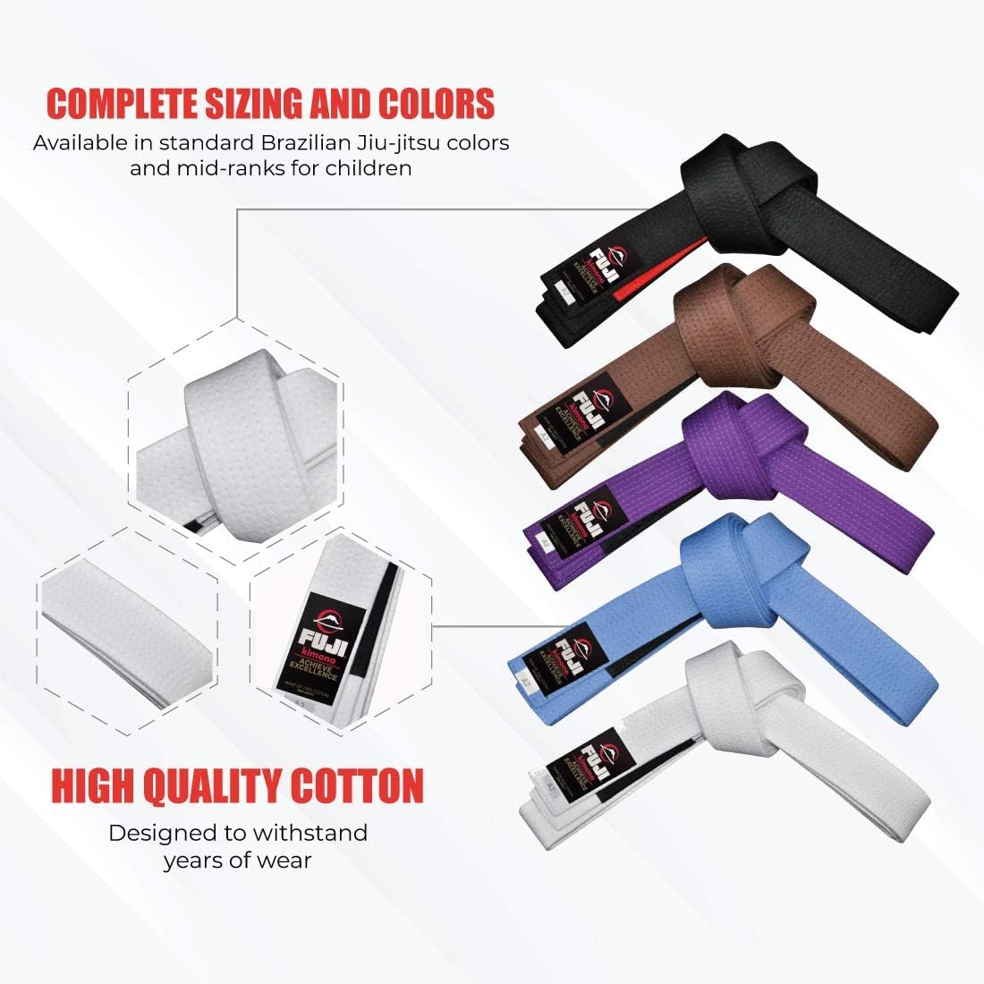 FUJI Premium Cotton Blend BJJ Belts