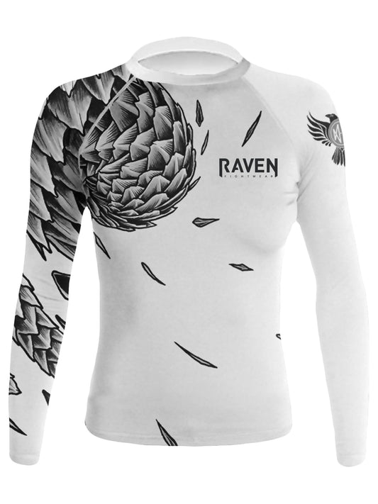 Raven Fightwear Women's Power Pangolin Long Sleeve Rash Guard - White