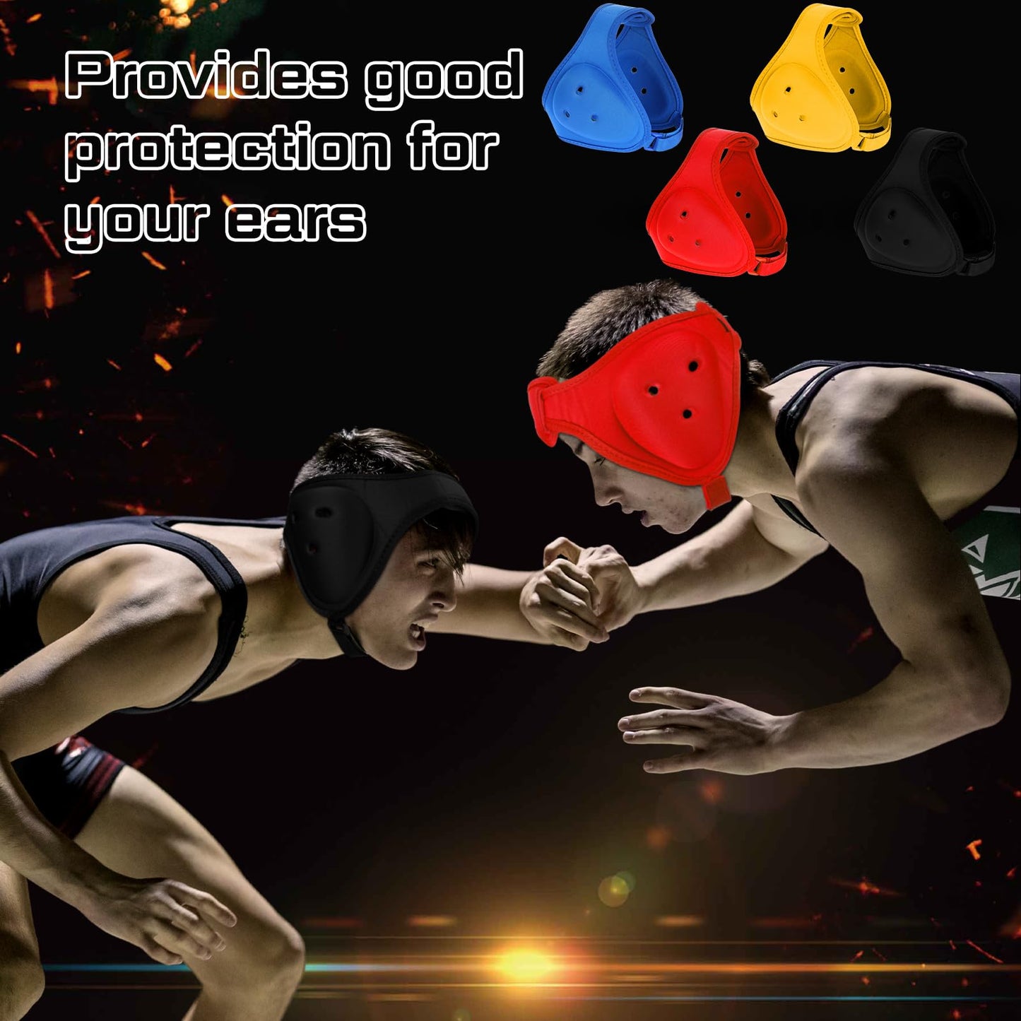 Jerify 4 Pcs Wrestling Headgear for Kids | Youth - Assorted Colors