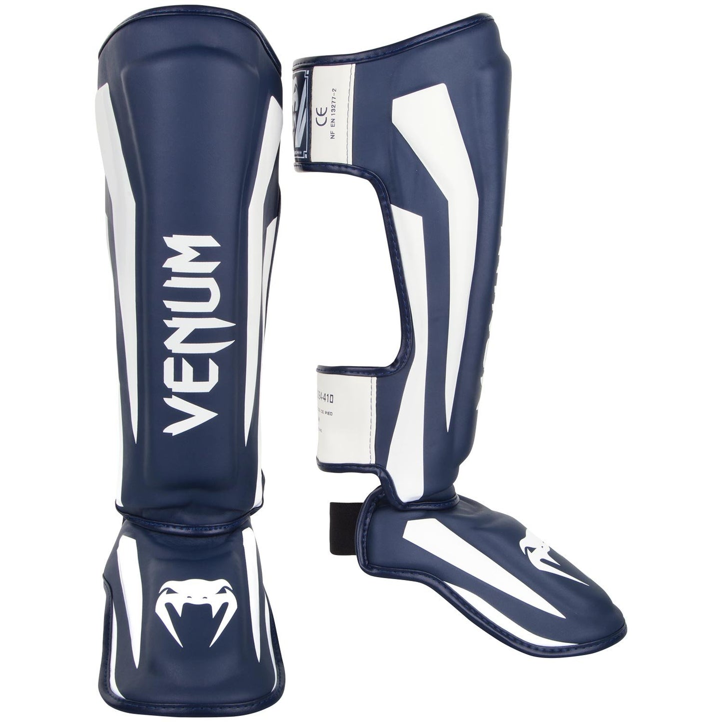 Venum Elite Standup Shin Guards - White/Navy Blue