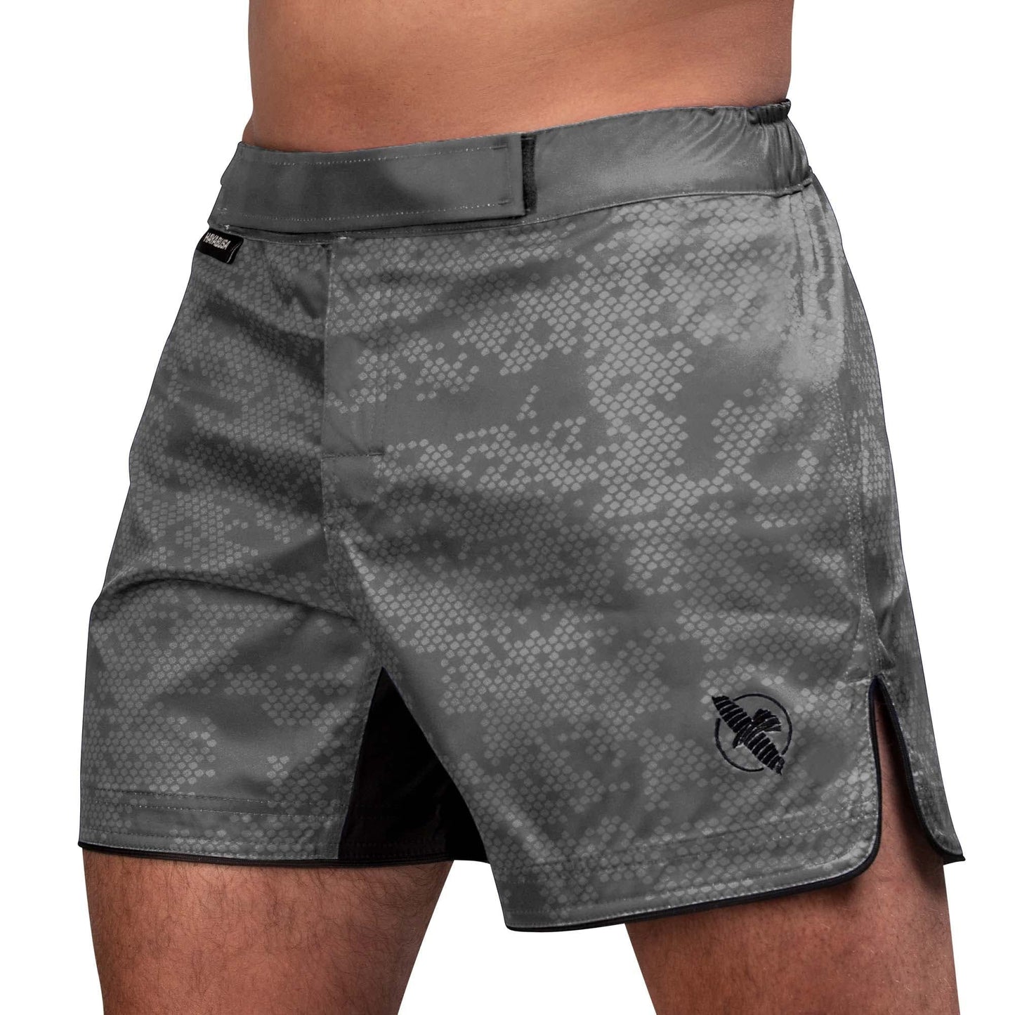 Hayabusa Hexagon Mid Thigh Fight Shorts - Grey