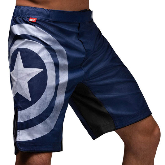 Hayabusa Mens Marvel Hero Elite BJJ Fight Shorts - Captain America