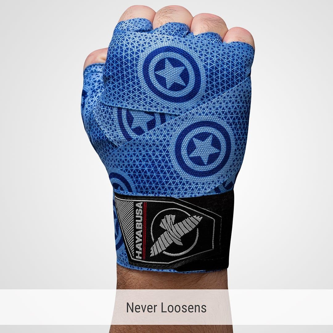 Hayabusa Marvel Hero Elite Boxing Hand Wraps for Men & Women - Captain America