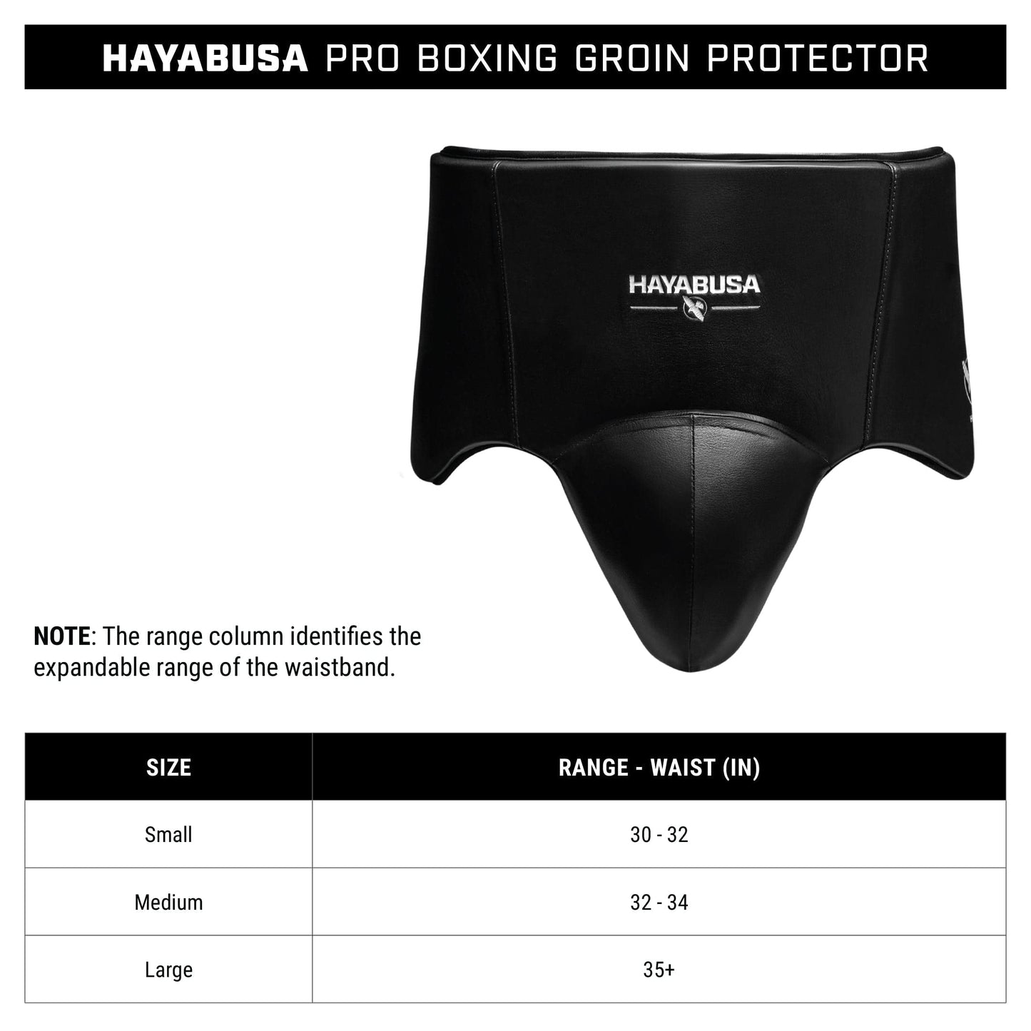 Hayabusa Pro Boxing Groin Protector for Men - Black, Medium