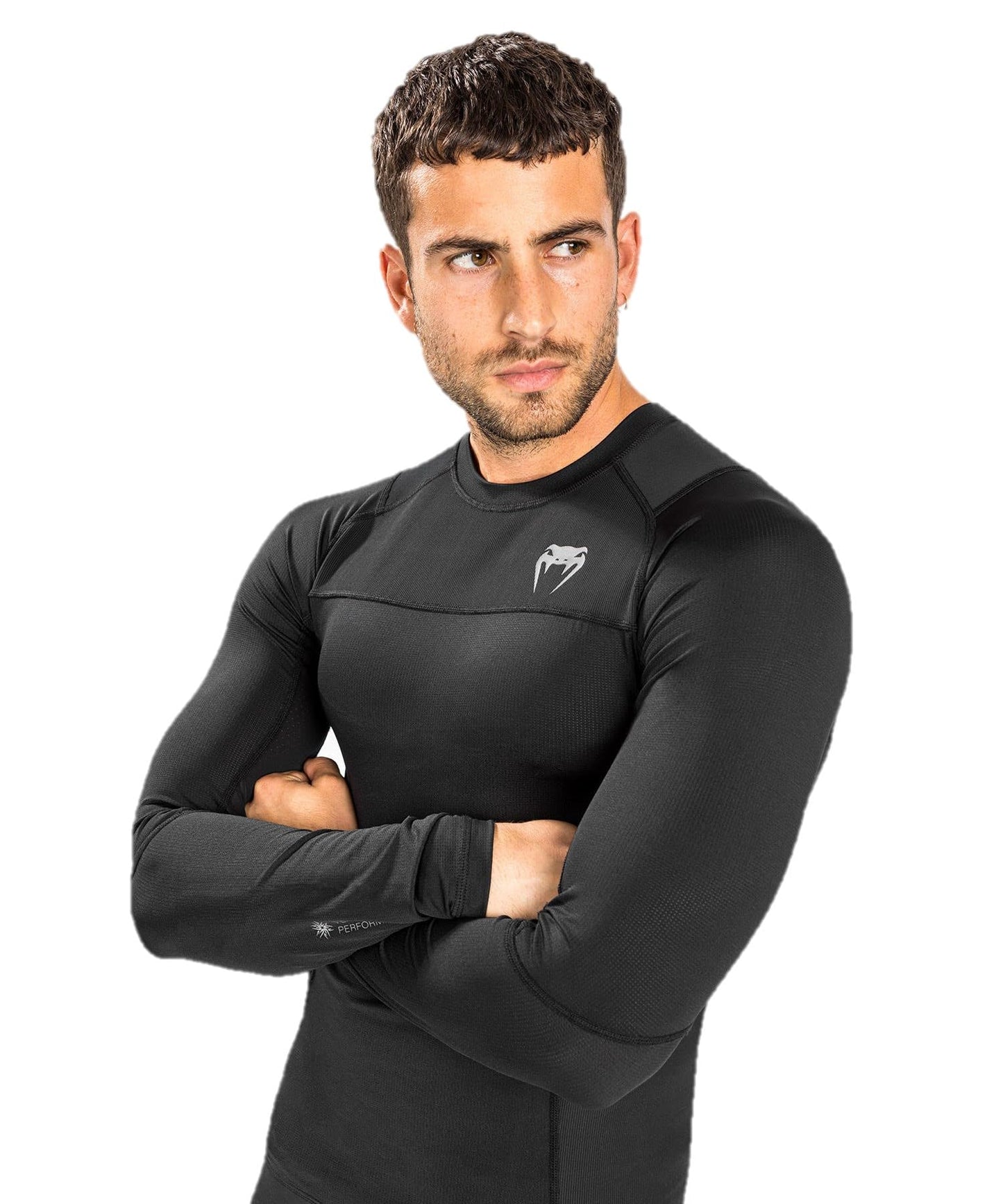 Venum Men's Standard G-Fit Air Long Sleeve Rashguard - Black