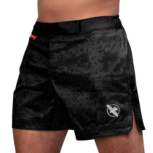 Hayabusa Hexagon Mid Thigh Fight Shorts - Black