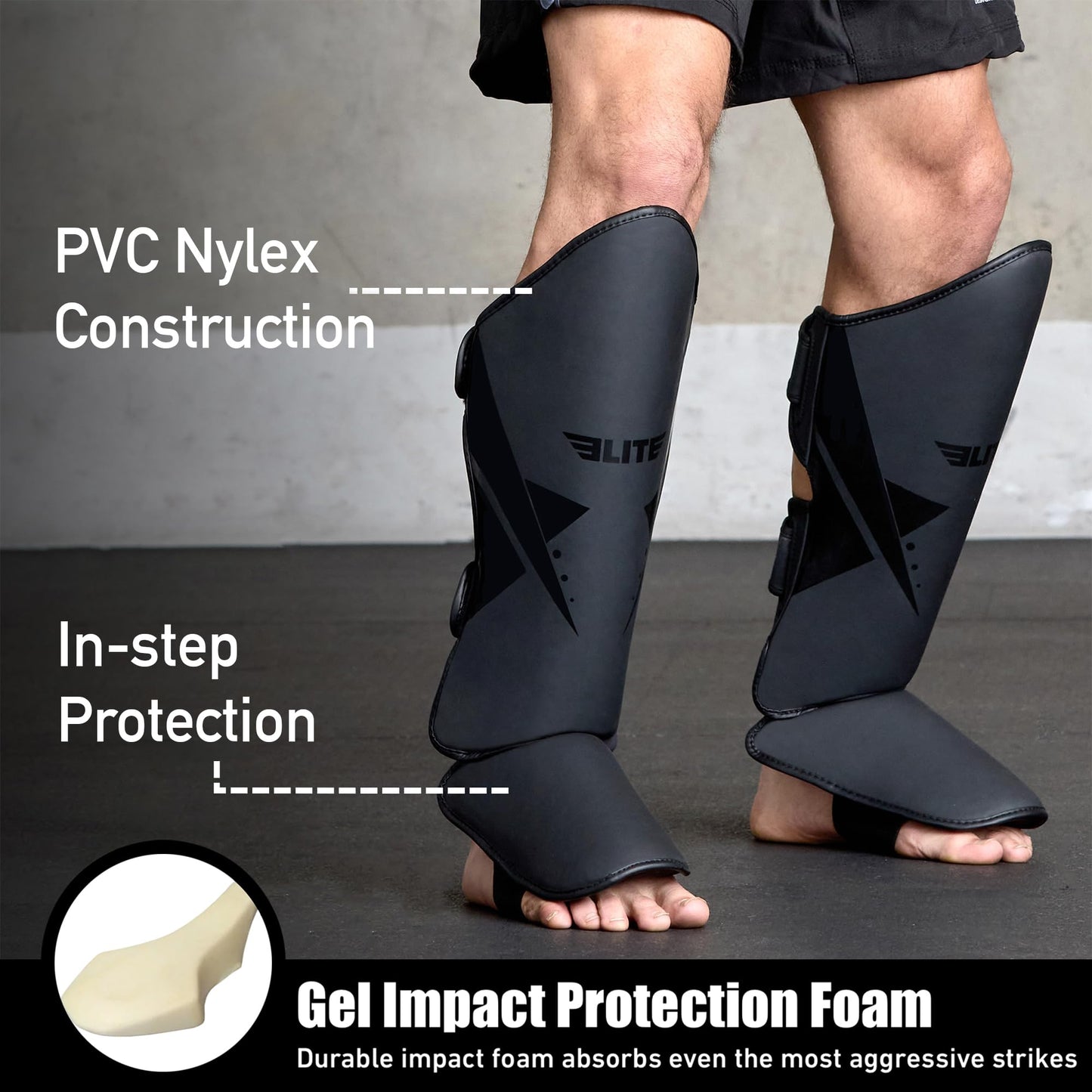 Elite Sports Shin Guards - Black