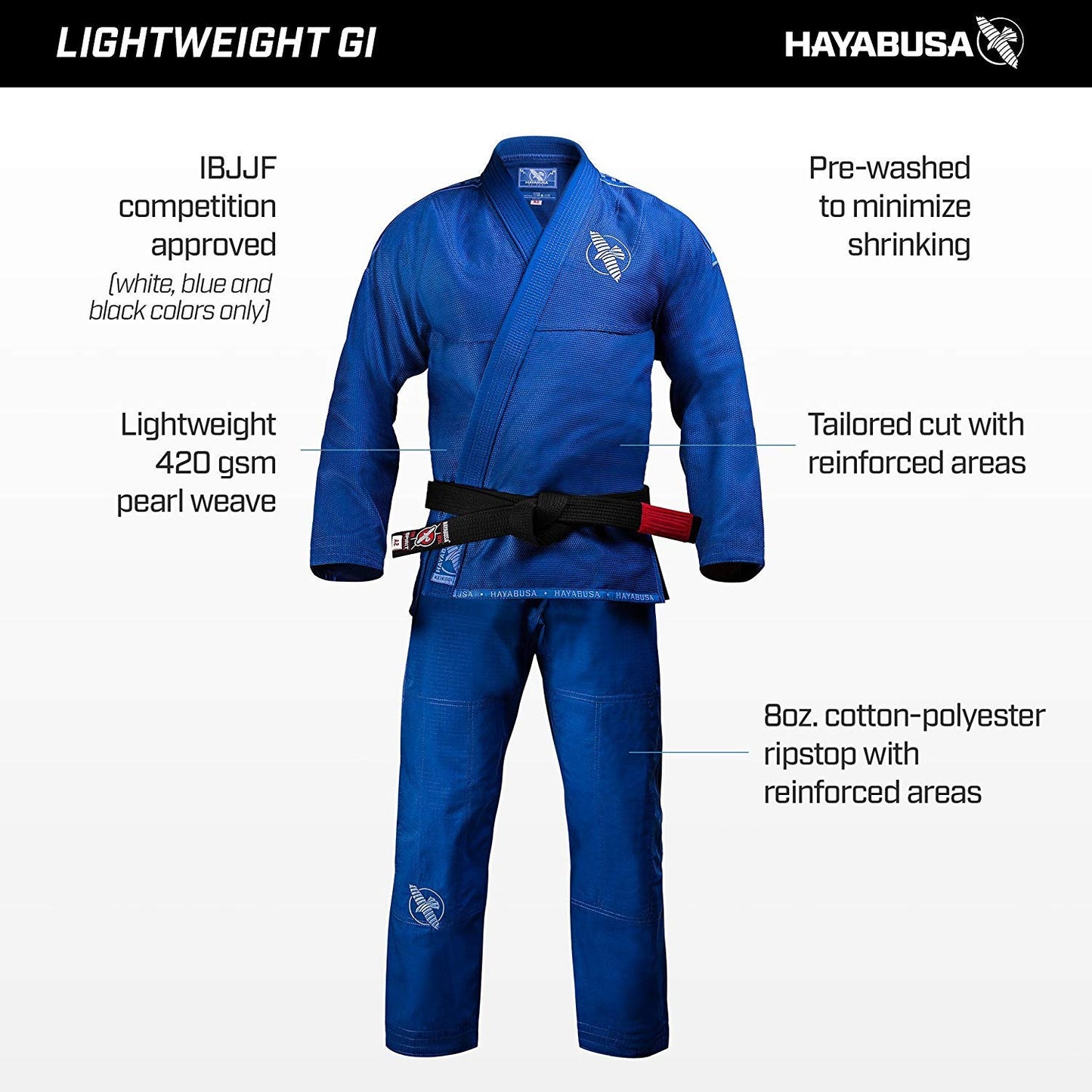 Hayabusa Lightweight Jiu Jitsu Gi - Black