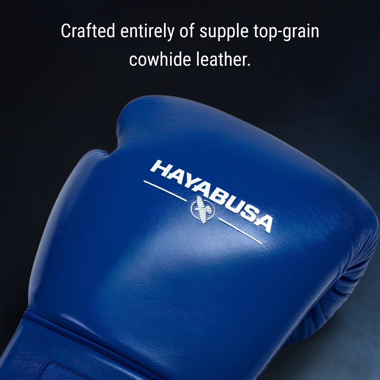 Hayabusa Pro Leather Lace-Up Boxing Gloves for Men and Women - Blue