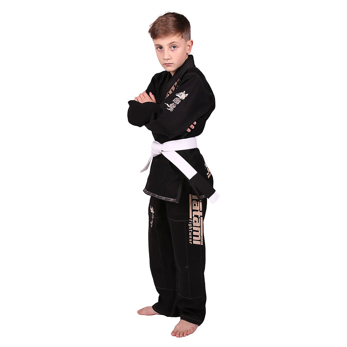 Tatami Fightwear Meerkatsu Kids Animal Jiu Jitsu Gi and Free White Belt - Black