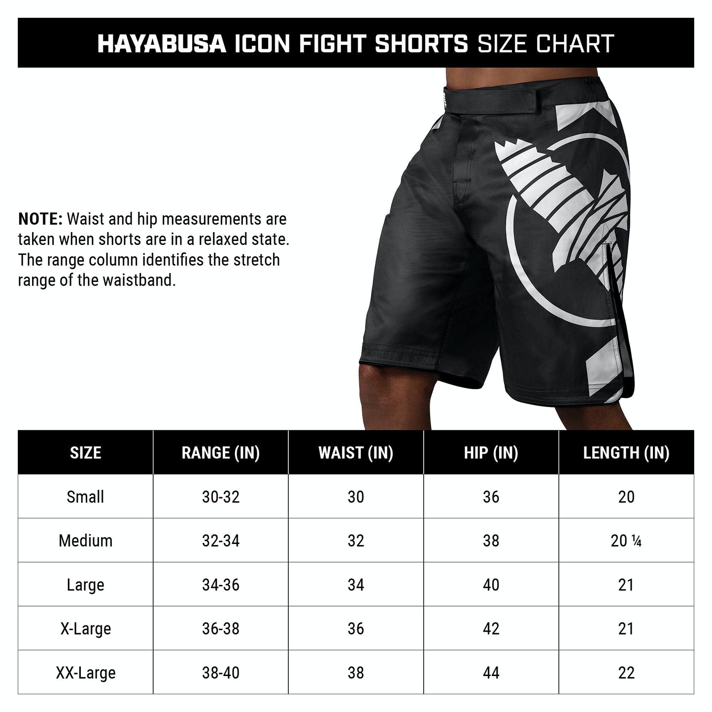 Hayabusa Men's Icon Fight Shorts - Black