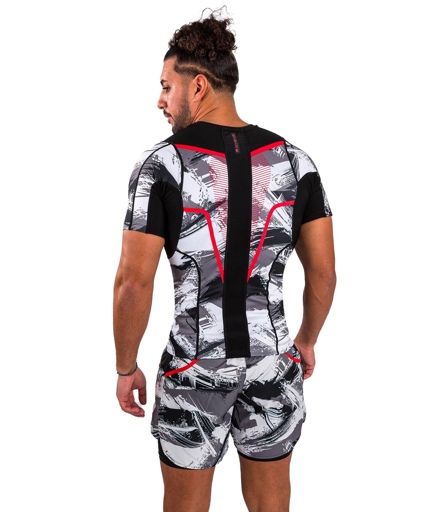 Venum Men's Standard Electron 3.0 Short Sleeve Rashguard - Grey/Red