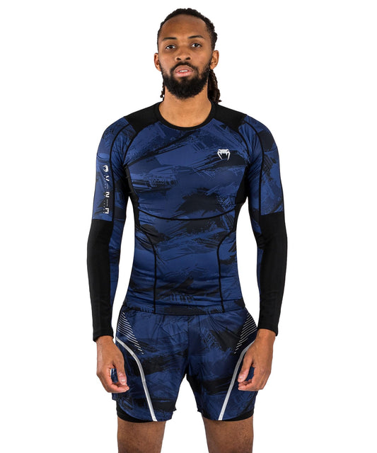 Venum Men's Standard Long Sleeve Rashguard - Navy Blue