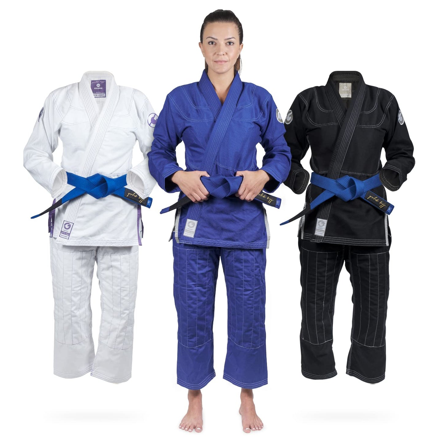 Gold BJJ Womens Aeroweave Jiu Jitsu Gi - Blue