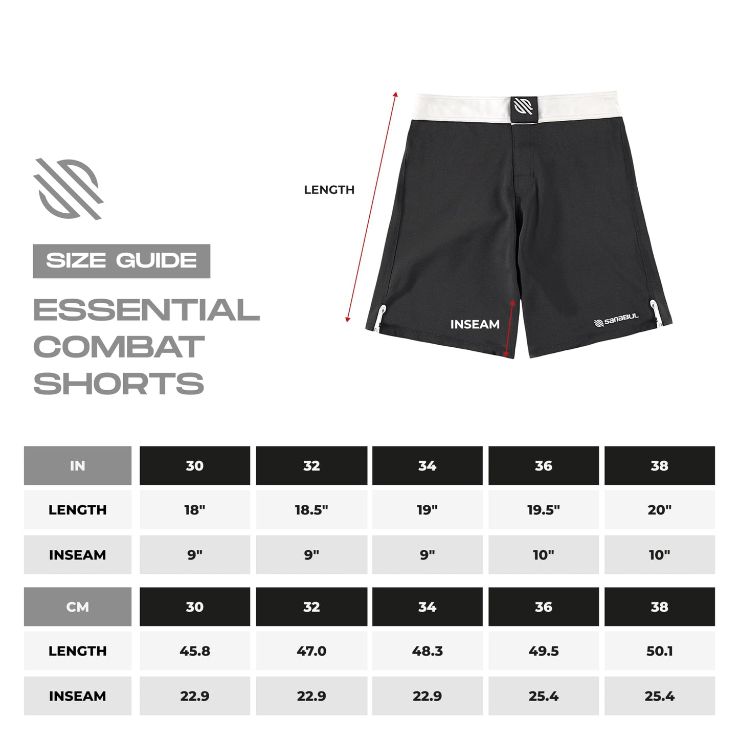 Sanabul Essential MMA Shorts | Men BJJ Shorts | Boxing Fight Grappling Shorts