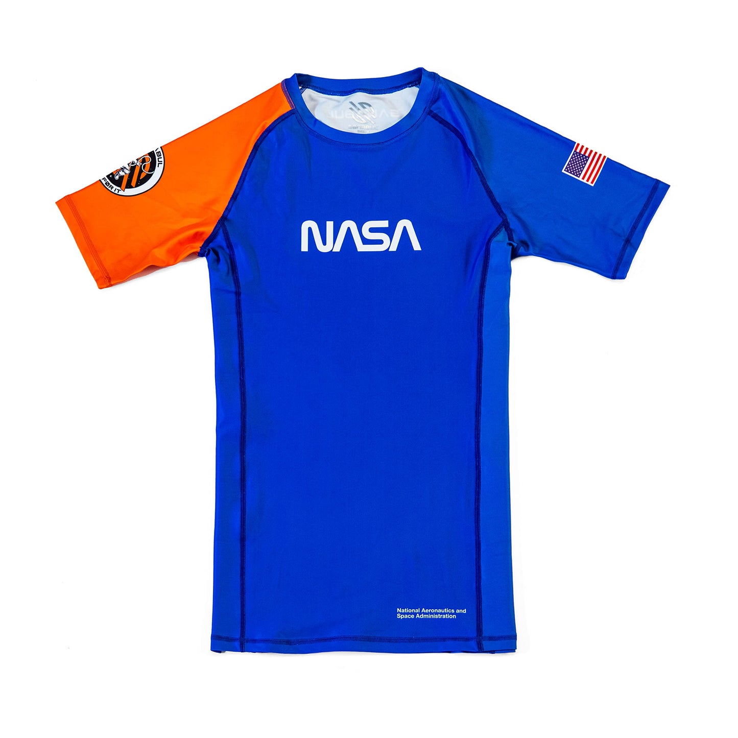 Sanabul NASA Short Sleeve Compression Rash Guard - Blue/Orange