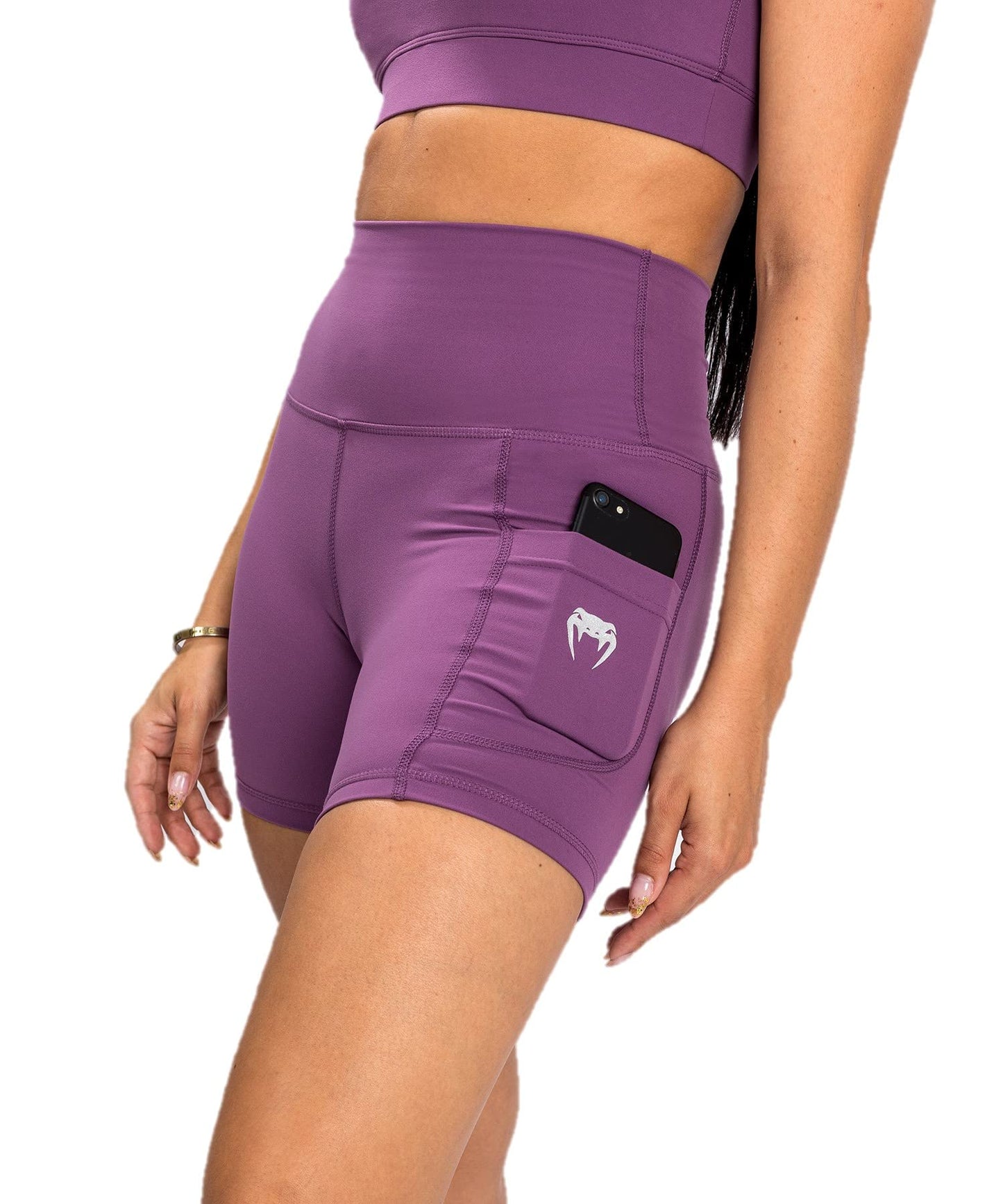 Venum Women's Standard Essential Biker Shorts - Dusky Orchid/Brushed Silver