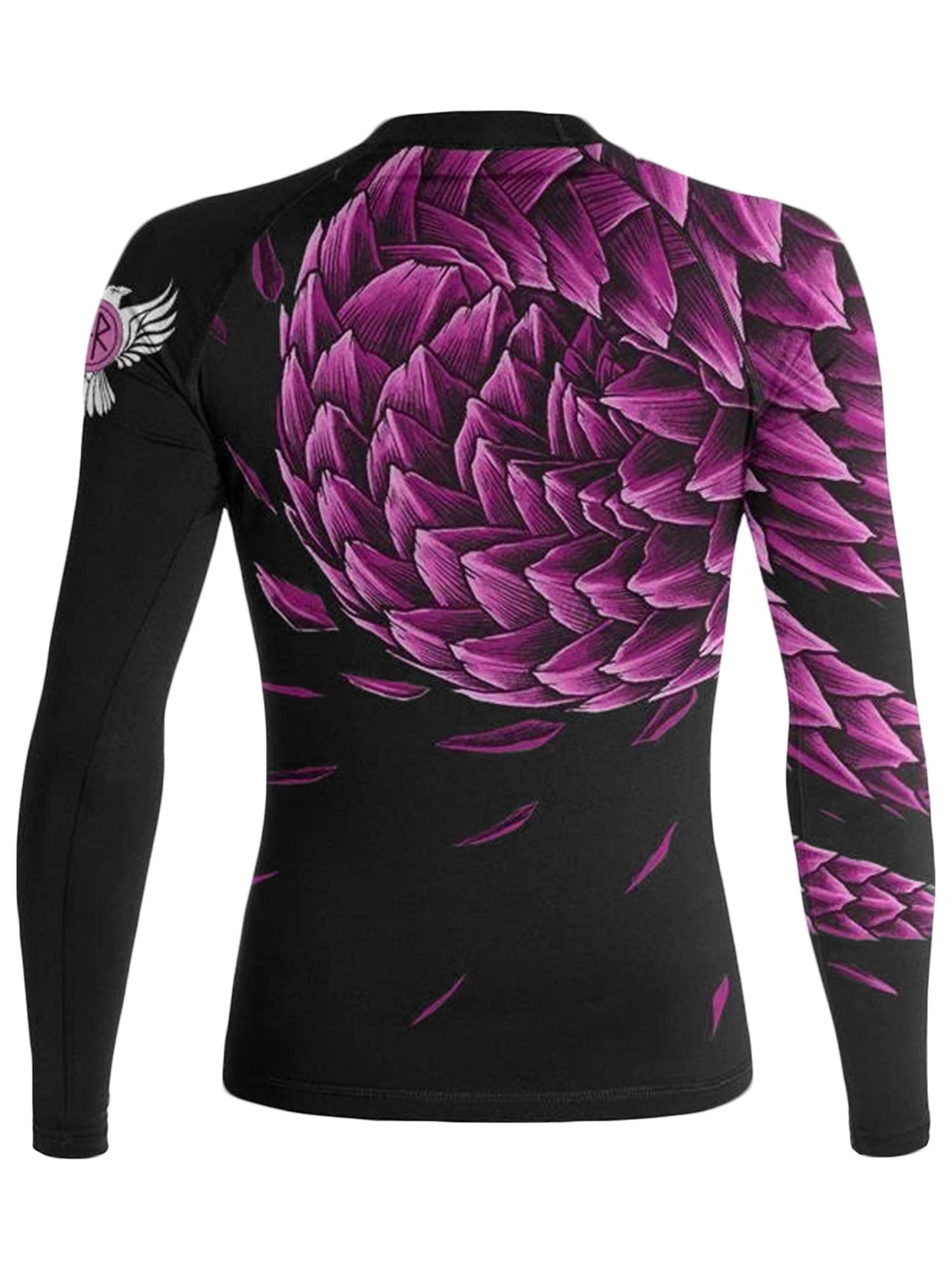 Raven Fightwear Women's Power Pangolin Long Sleeve Rash Guard - Black/Pink