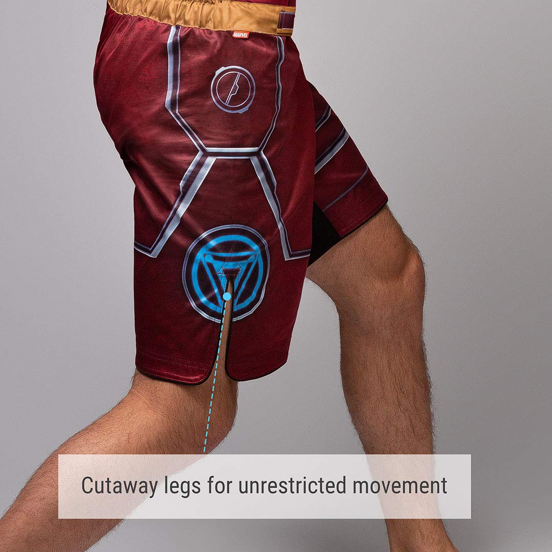 Hayabusa Mens Marvel Hero Elite BJJ Fight Shorts - Iron Man