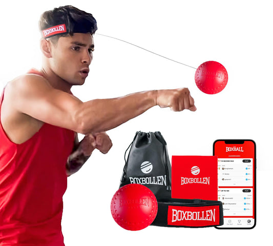 Boxbollen Original with App, Used by Celebrities - MMA Gear Boxing Ball - Red