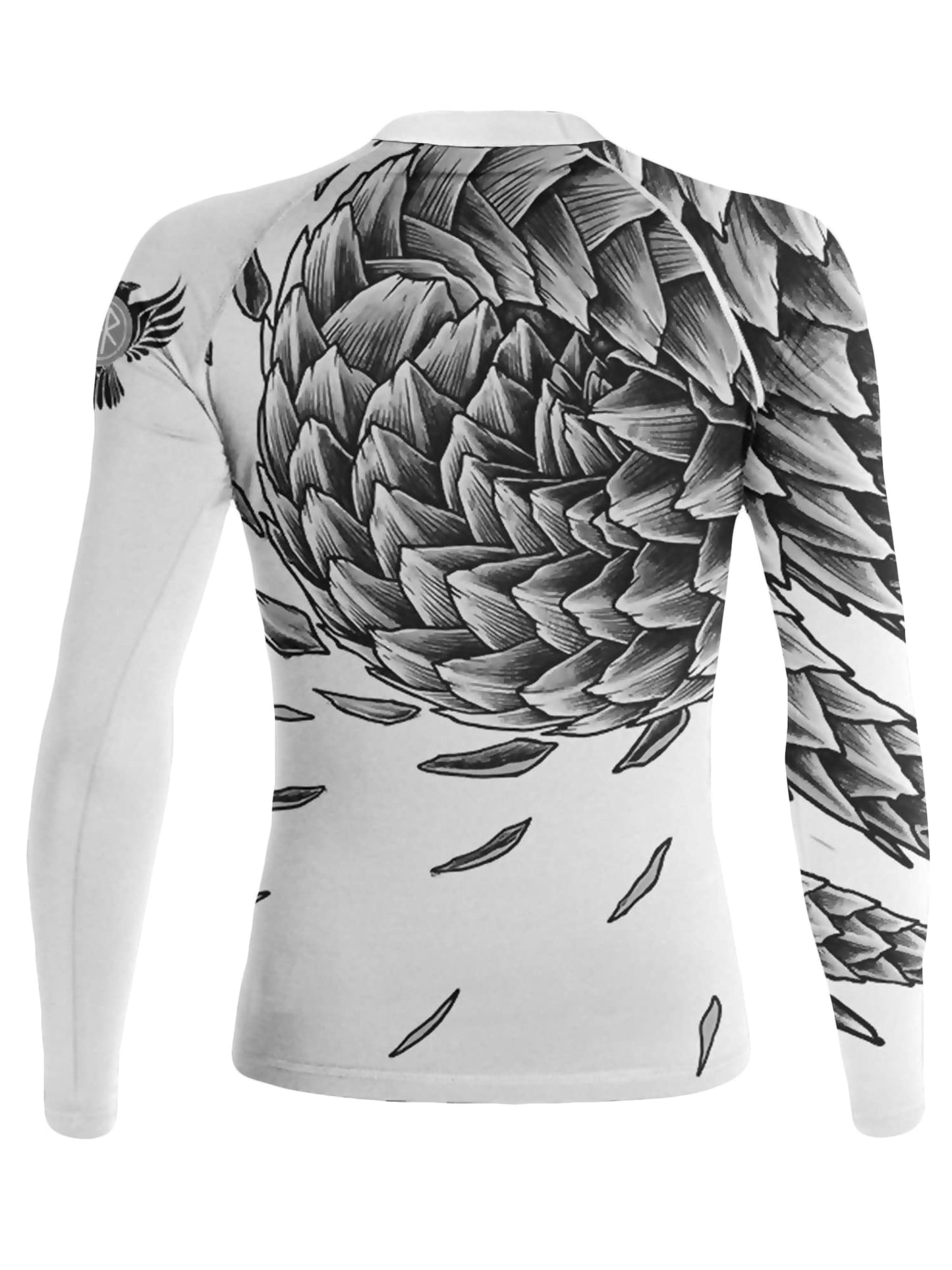 Raven Fightwear Women's Power Pangolin Long Sleeve Rash Guard - White