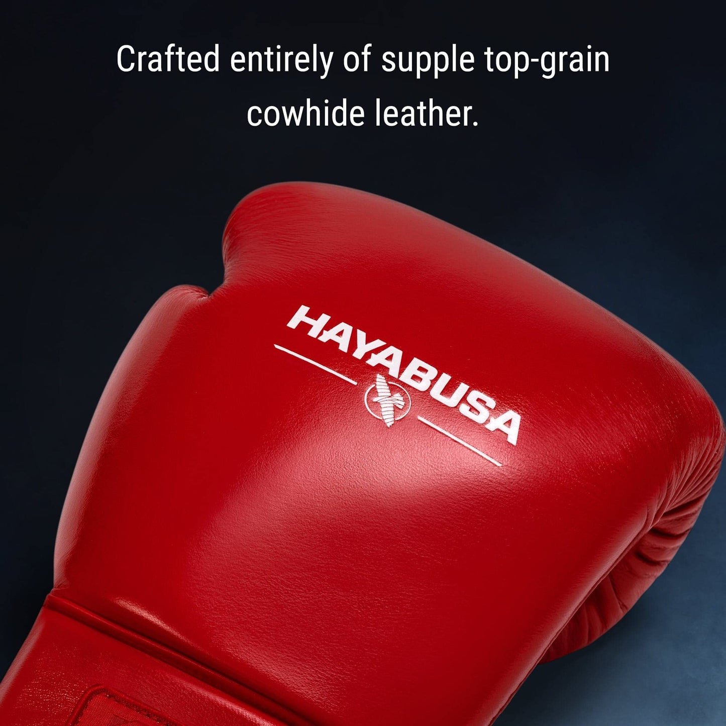 Hayabusa Pro Leather Lace-Up Boxing Gloves for Men and Women - Red