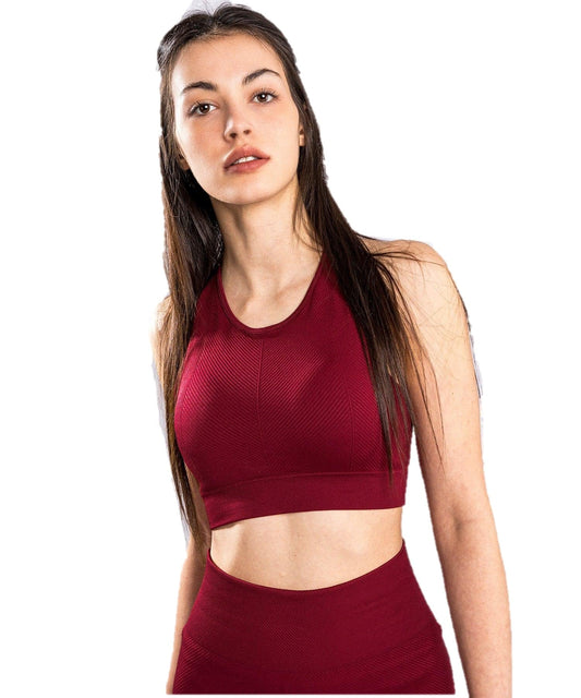 Venum Women's Standard Sparring Seamless Sport Bra - Burgundy