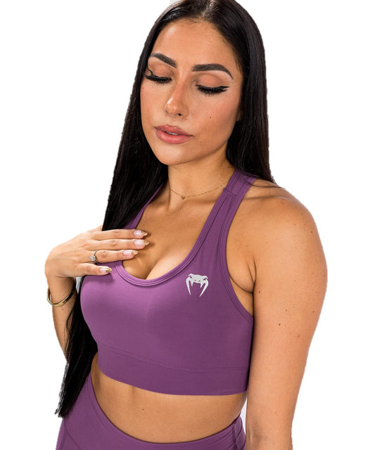 Venum Women's Standard Essential Medium Impact Sport Bra - Dusky Orchid/Brushed Silver