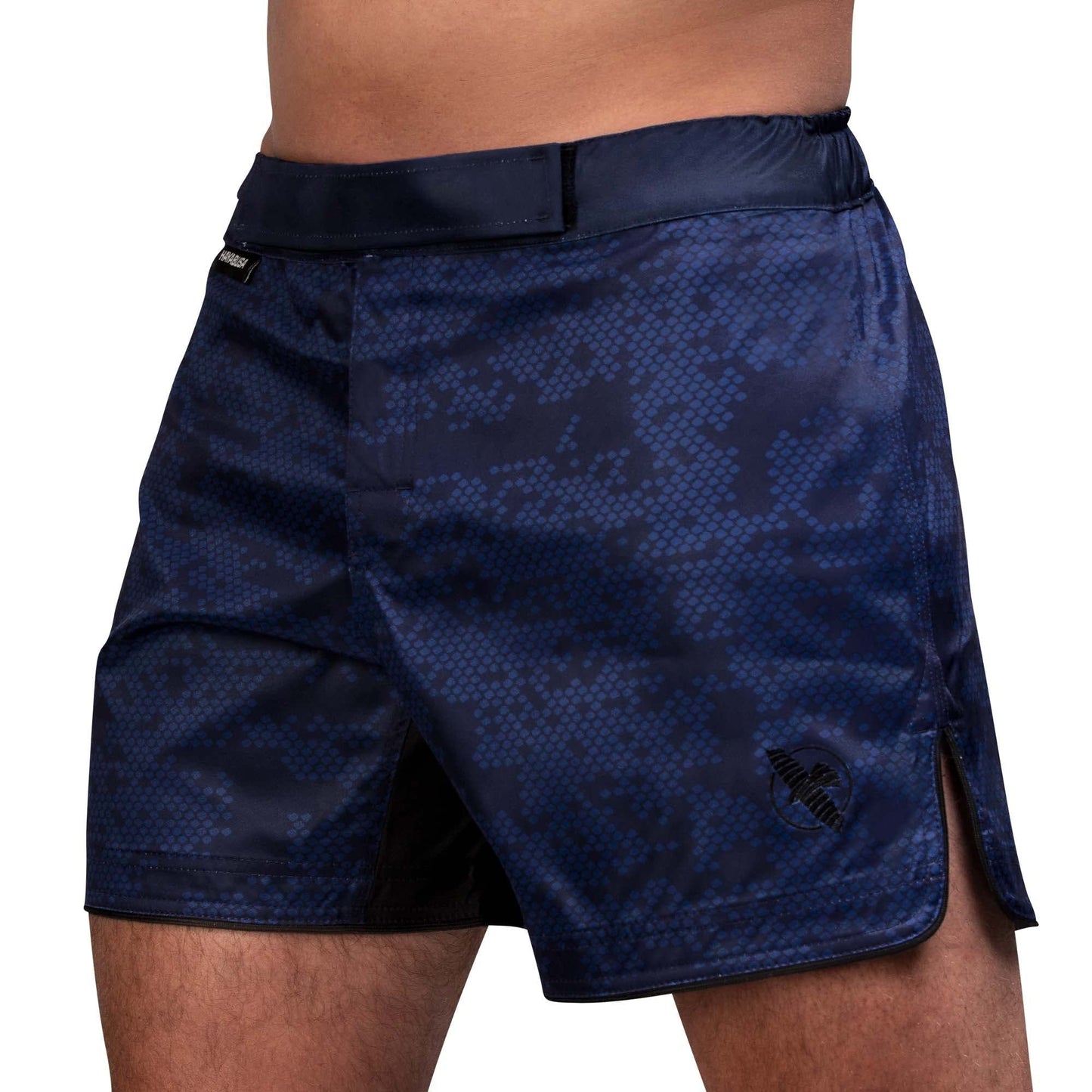 Hayabusa Hexagon Mid Thigh Fight Shorts - Navy