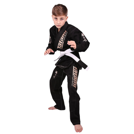 Tatami Fightwear Meerkatsu Kids Animal Jiu Jitsu Gi and Free White Belt - Black