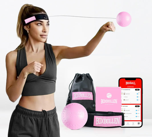 Boxbollen Original with App, Used by Celebrities - MMA Gear Boxing Ball - Pink