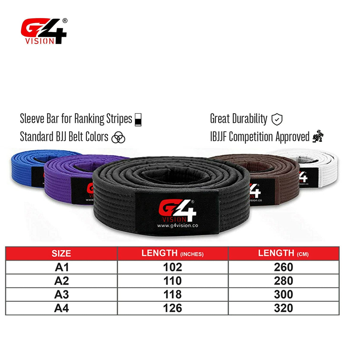 G4 VISION BJJ Belts