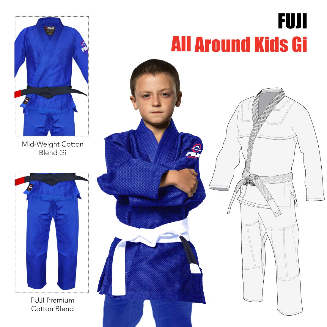 FUJI All Around Brazilian Style Jiu Jitsu Uniform - Blue