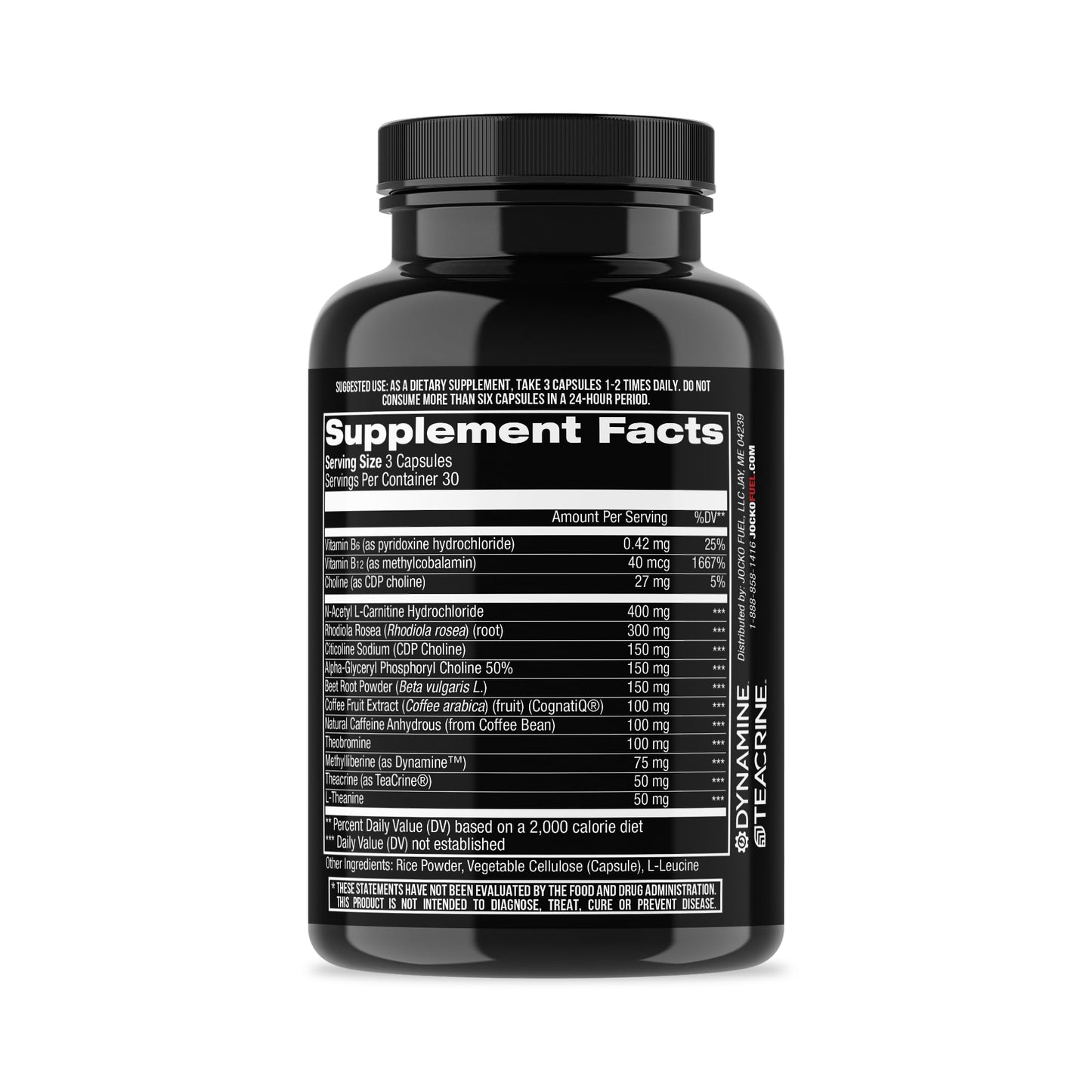 Jocko Fuel Discipline GO Brain Booster - Nootropic Dietary Supplements for Memory & Focus - PreWorkout Energy & Focus Supplement (90 Capsules)