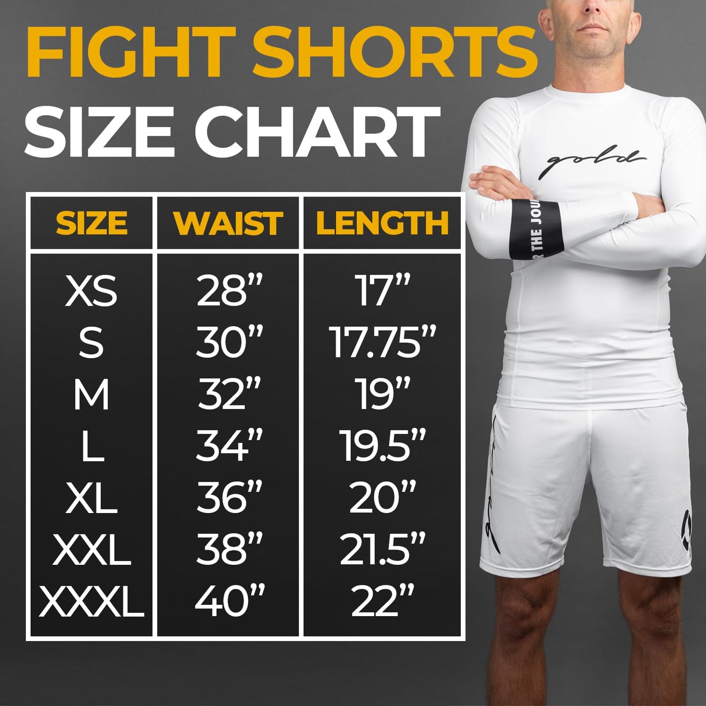 Gold BJJ Jiu Jitsu Shorts - White