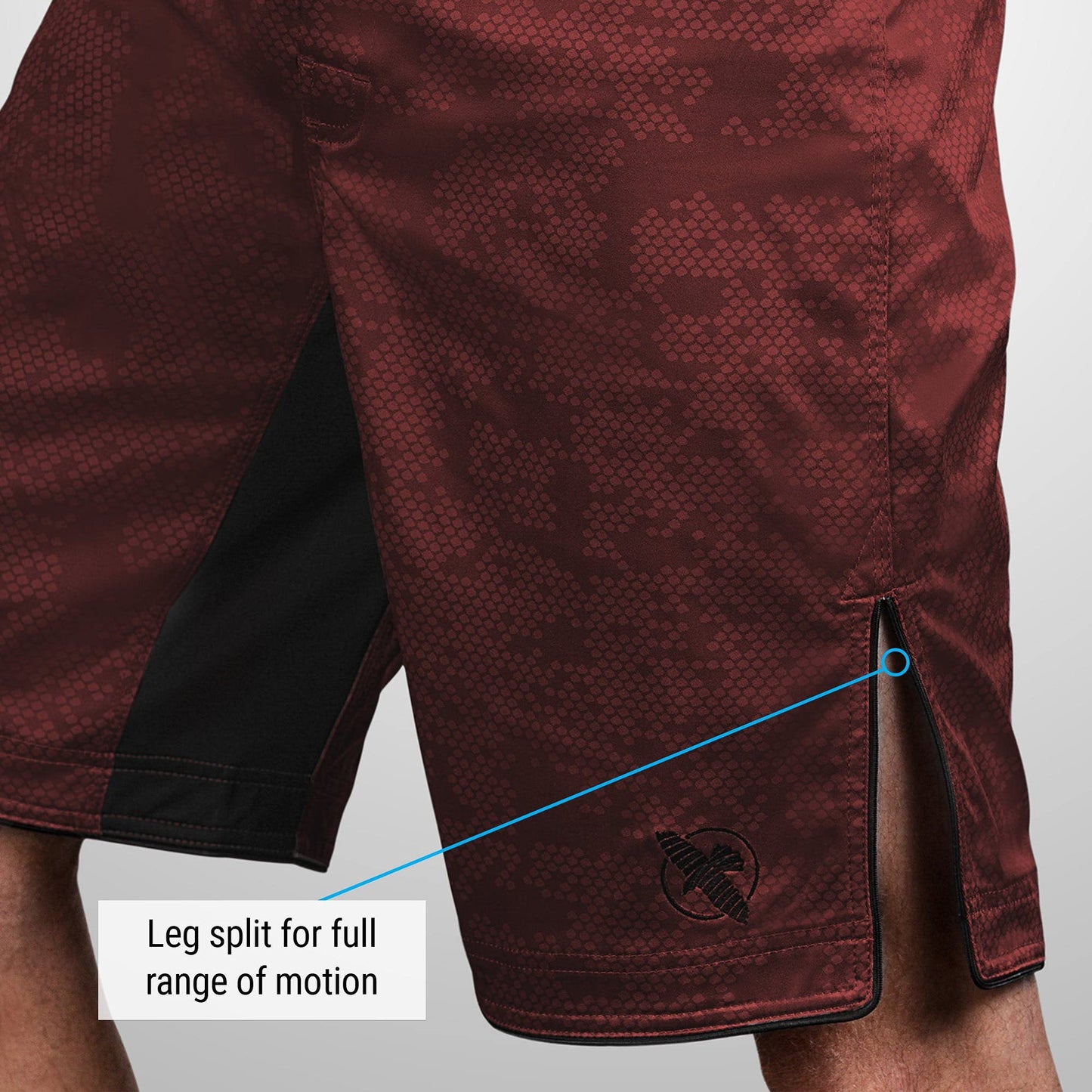 Hayabusa Hexagon BJJ Shorts - Burgundy