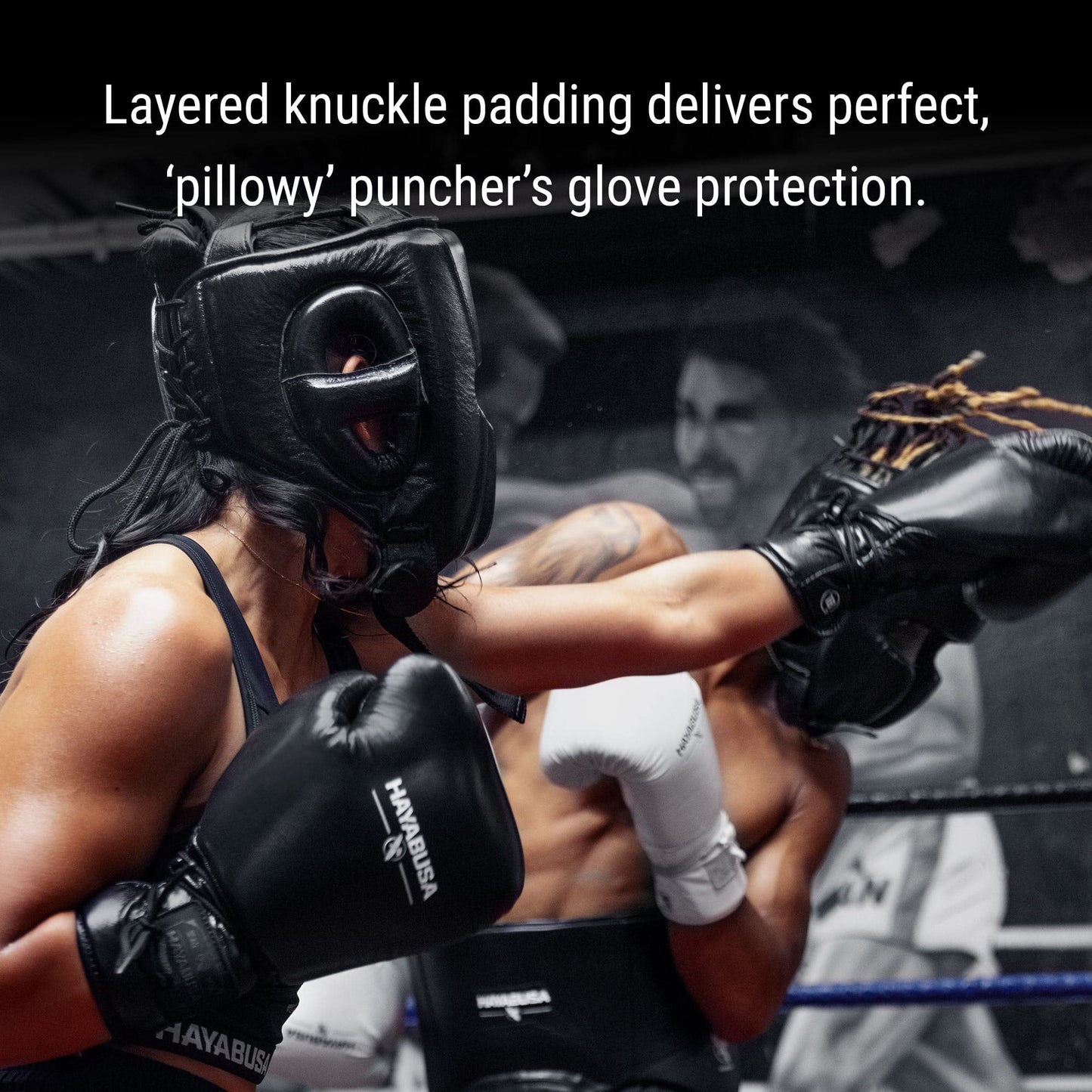 Hayabusa Pro Leather Lace-Up Boxing Gloves for Men and Women - Black