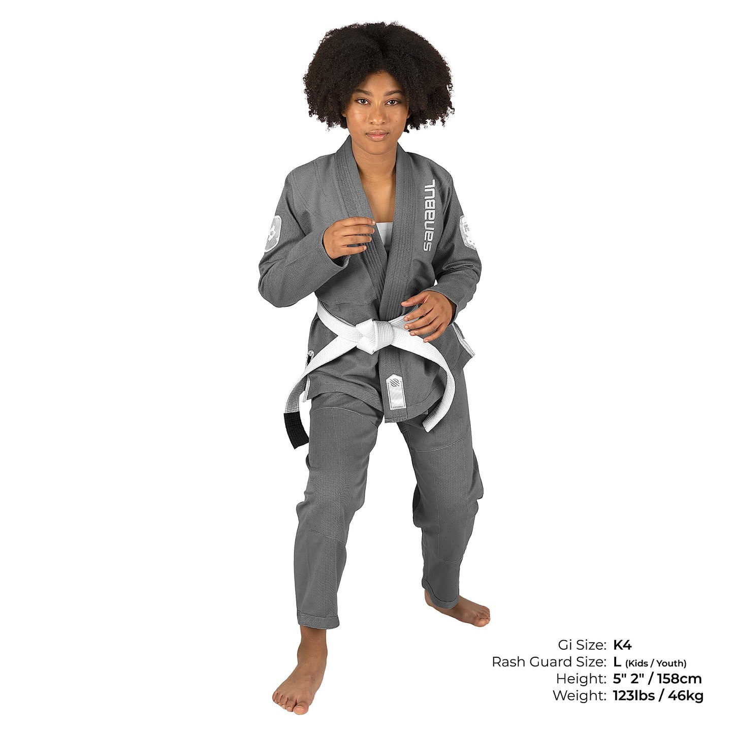 Sanabul Future Legends BJJ Gi for Kids | Youth BJJ White Belt Included - Silver/White