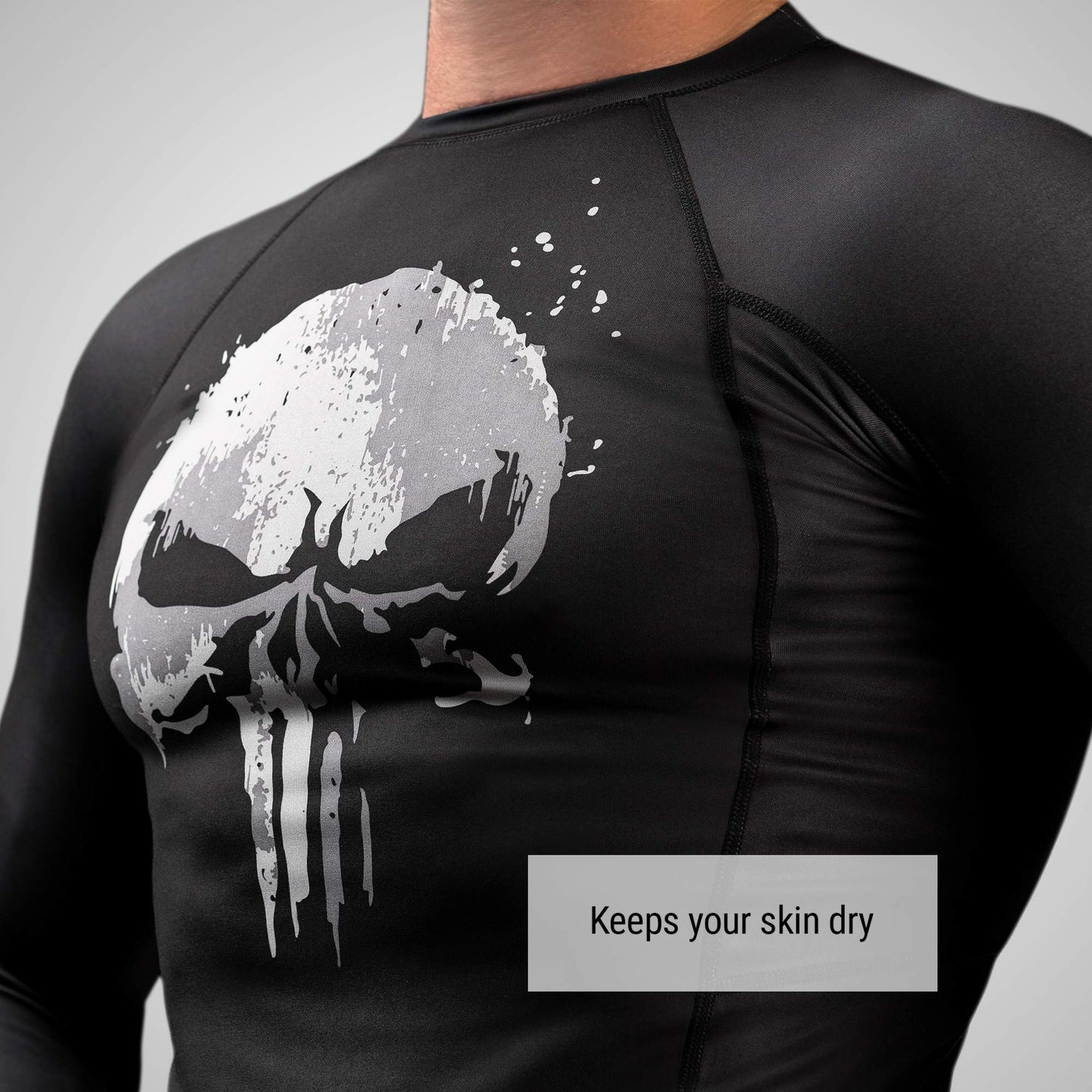 Hayabusa Mens Marvel Hero Long Sleeve Rash Guard - The Punisher