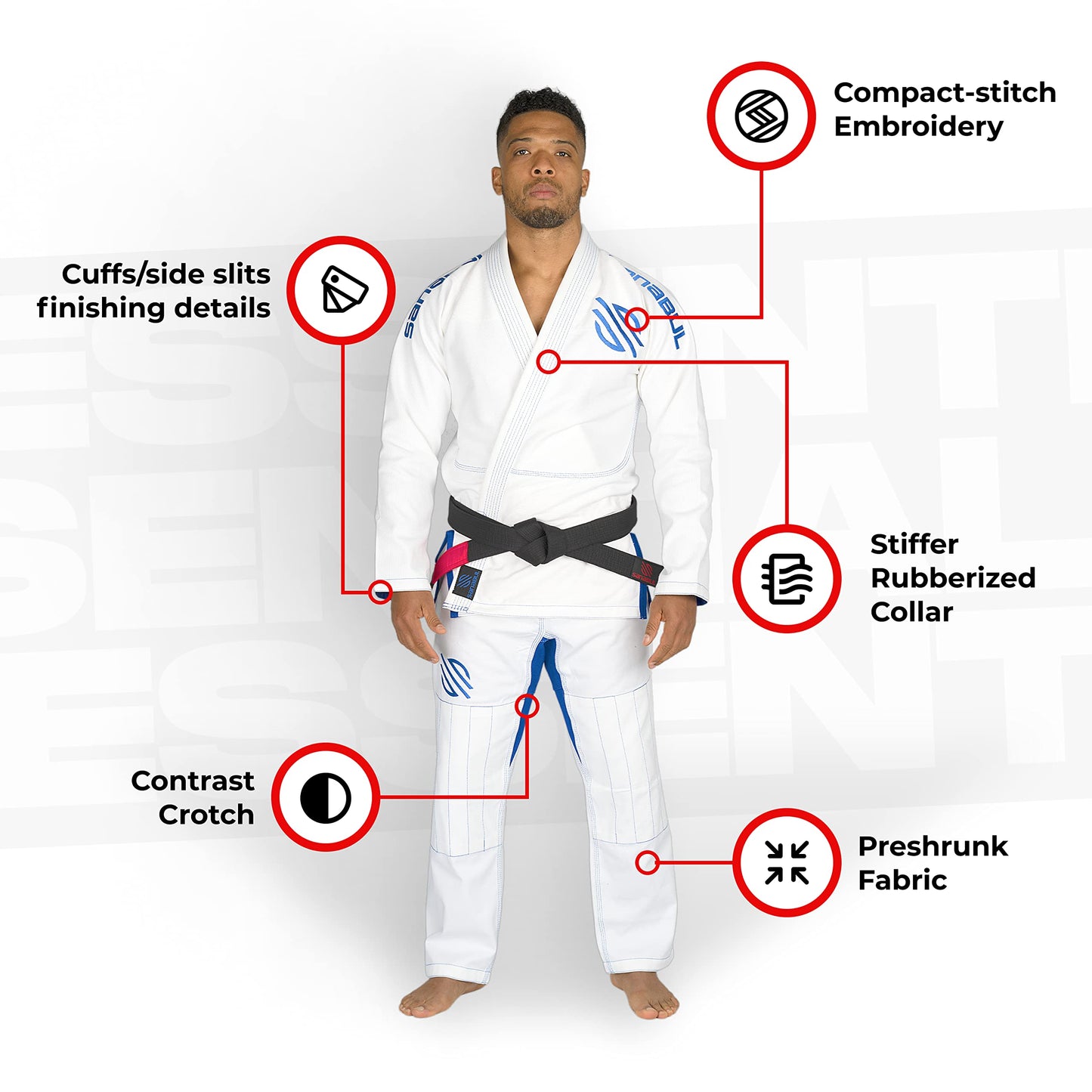 Sanabul Essentials BJJ Gi for Men - White